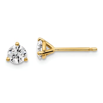White Lab-Grown Diamond 14k Yellow Gold G-H SI Martini Stud Earrings 0.50ctw