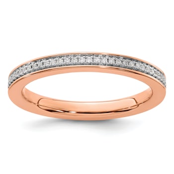 14K Rose Gold Stackable Expressions Diamond Ring 0.096ctw