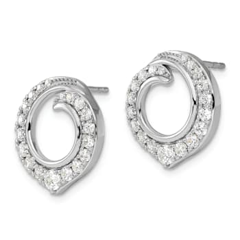 Rhodium Over 14K White Gold Lab Grown Diamond SI1/SI2, G H I, Circle
Post Earrings
