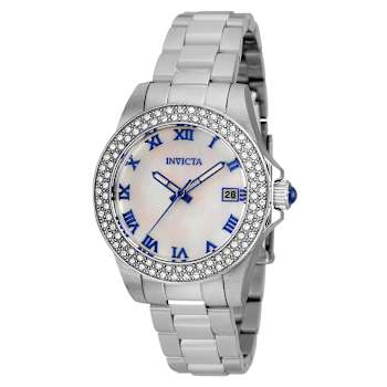 Invicta Angel 34mm White Dial Stainless Steel Quartz Watch