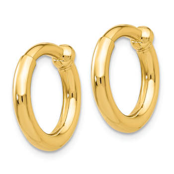 14k Yellow Gold 3/8" Non-Pierced Hoop Earrings