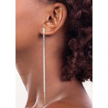 Sterling Silver Polished Multi-Strand Snake Chain Post Dangle Earrings