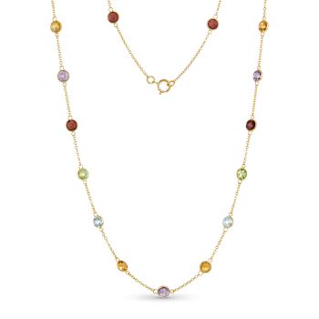 Multi-Gem 14k Yellow Gold 18" Necklace 10.45ctw