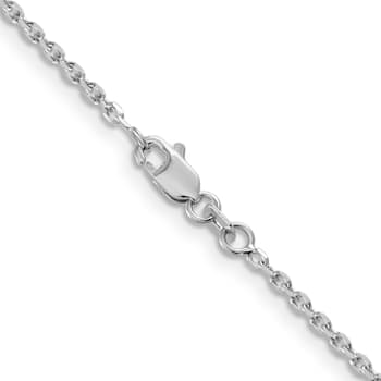 14K White Gold 1.65mm Diamond-cut Cable Chain Necklace