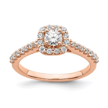 14K Rose Gold Lab Grown Diamond Complete Engagement Ring 0.767ctw