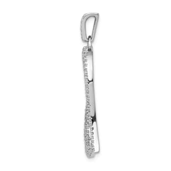 Rhodium Over 14k White Gold Diamond Heart Pendant