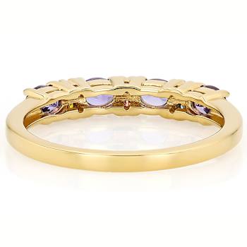Tanzanite And Multi-Color Lab-Grown Diamond Ring In 18K Gold Over
Sterling Silver 0.64ctw