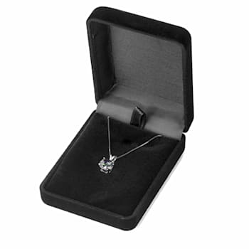 Multi-color Cubic Zirconia 14k White Gold Pendant With Chain 2.00ctw