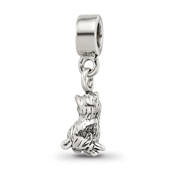 Sterling Silver Cat Dangle Bead