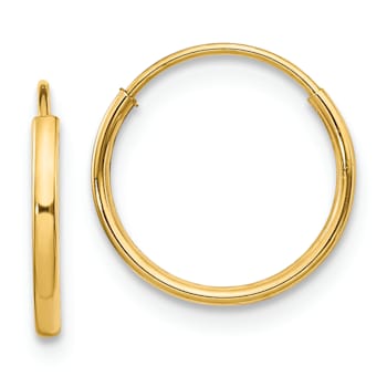 14K Yellow Gold Endless Hoop Earrings