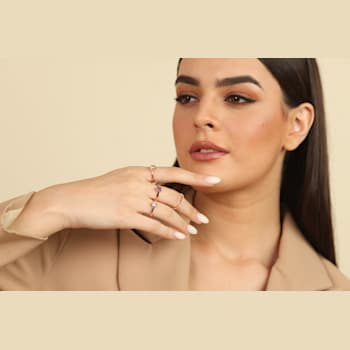 White Topaz 14K Rose Gold Over Sterling Silver 5-Stone Ring