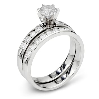 1.00ctw Diamond Channel Engagement Ring in 14k White Gold