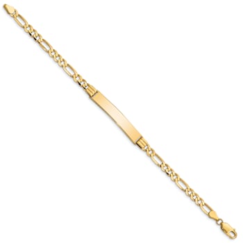 10k Yellow Gold Figaro Link ID Bracelet