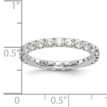 Rhodium Over 14K White Gold Lab Grown Diamond SI1/SI2, G H I, Eternity Band
