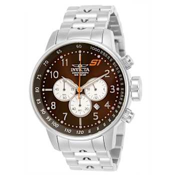Invicta S1 Rally 48mm Brown, White Dial Stainless Steel Band Quartz Watch