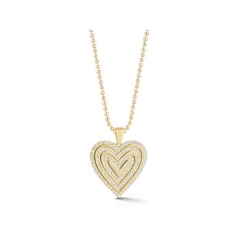 Sterling Statements 14K Yellow Gold Over Sterling Silver CZ Heart
Necklace with Bead Chain