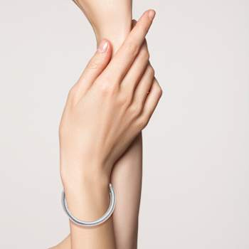 Rachel Zoe 8mm Snake Chain Bracelet in Rhodium Over Brass