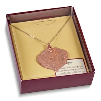 Copper Dipped Aspen Leaf with 20 Inch Gold-plated Necklace