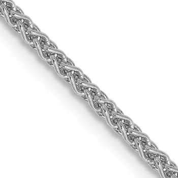 14k White Gold 1.65mm Solid Polished Wheat Chain 14"