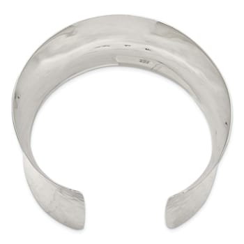 Sterling Silver 49.5mm Hammered Cuff Bracelet