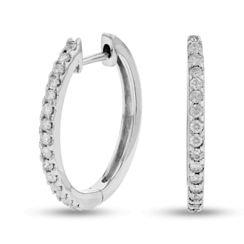 0.50ctw Diamond Hoop Earrings in 14k White Gold