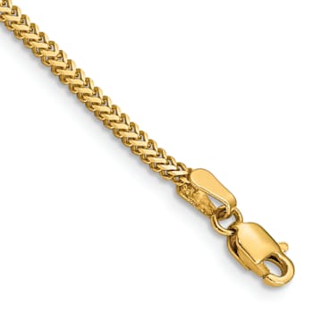 14k Yellow Gold 1.4mm Franco Link Bracelet