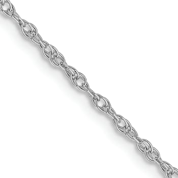 Rhodium Over 14k White Gold 1.15mm Solid Cable 24 Inch Chain