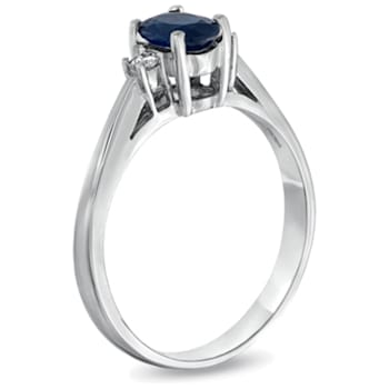 0.55ct tw Sapphire and Diamond Ring in 14k White Gold