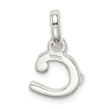 Sterling Silver Letter C with Enamel Pendant