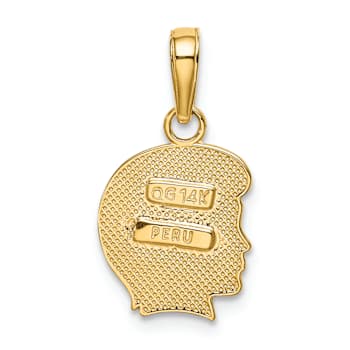 10K Yellow Gold Textured Boy charm