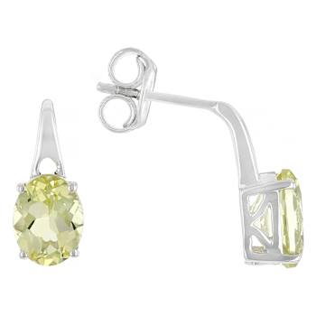 Lemon Quartz Drop Earrings In Sterling Silver