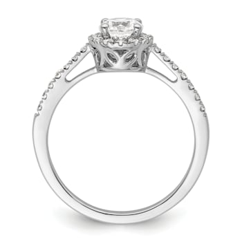 Rhodium Over 14K White Gold Eternal Promise Lab Grown Diamond Halo
Complete Ring 0.76ctw