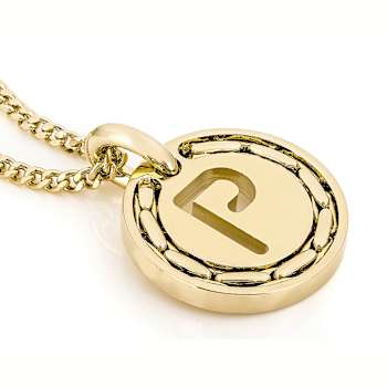 Cardano Initial P Pendant Necklace In 18K Gold Over Bronze