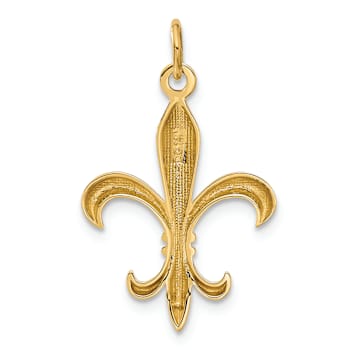 14k Yellow Gold Fleur De Lis Charm Pendant
