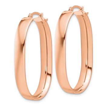 14k Rose Gold 1 1/4" Oval Hoop Earrings