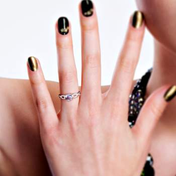 Tanzanite and Diamond 10K White Gold Ring 1.08ctw