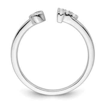 Rhodium Over 14K White Gold Lab Grown Diamond VS/SI GH, Initial P
Adjustable Ring