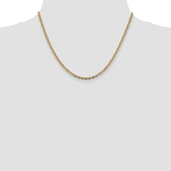 14k 2.75mm Tri-color Gold Pavé Valentino Chain