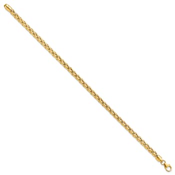 14k Yellow Gold Polished 3D 4mm Fancy Link Bracelet
