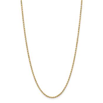 14k Yellow Gold 3mm Diamond-Cut Rope 18 Inch Chain