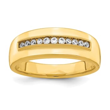 14K Yellow Gold Lab Grown Diamond Men's Band