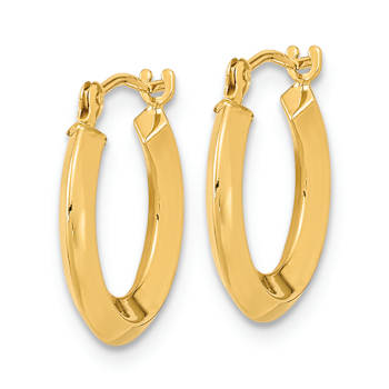 14k Yellow Gold Polished 5/8" Knife Edge Hoop Earrings