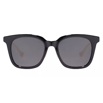 Gucci Black and White Frame / Gray Lens Sunglasses