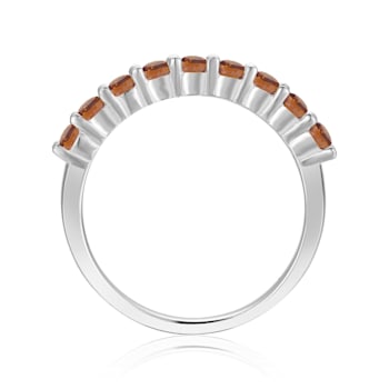 Yellow Citrine Sterling Silver Half Eternity Band