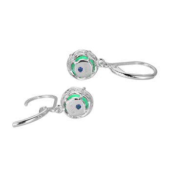 Green Lab Created Garnet and White Cubic Zirconia Platineve Earrings 3.08ctw