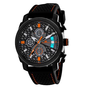 Oceanaut Men's Kryptonite Black/Gray Dial with Orange Accents, Black
Rubber Strap Watch
