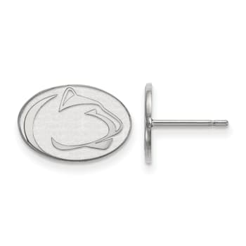Rhodium Over Sterling Silver  LogoArt Penn State University Extra Small
Post Earrings