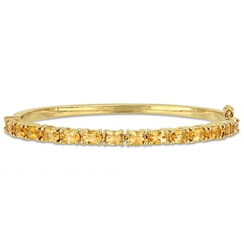 Oval Citrine 18k Yellow Gold Over Sterling Silver Bangle Bracelet 6.75ctw