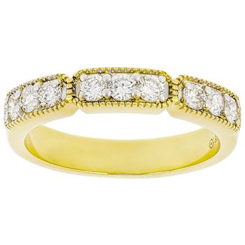 Polished Lab-Grown Diamond Band Ring In 14K Gold Over Sterling Silver