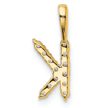 14K Yellow Gold Lab Grown Diamond Letter K Initial Pendant